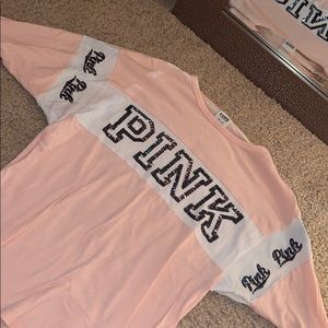 sequin PINK light pink jersey shirt